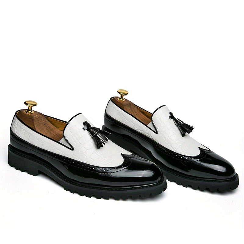 Men' S Fashionable Formal Shoes, British Trend Brogue Shoes, Low-top Pointed Fringe Shoes, Bean Shoes, Size 40-46