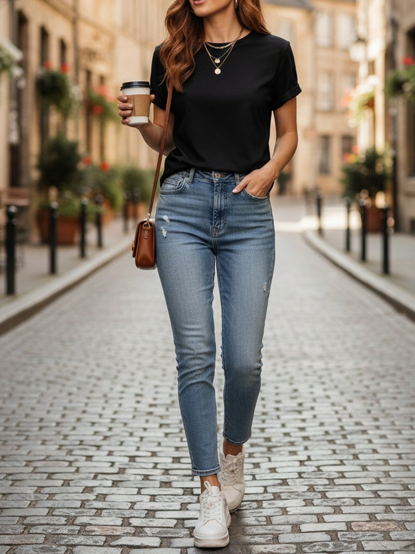 5-Item Collection 100% Crew Neck Cozy And Stylish T-Shirt - Gentle, Airy, Perfect for Gifting And Everyday Wear - Women'S Essential Apparel
