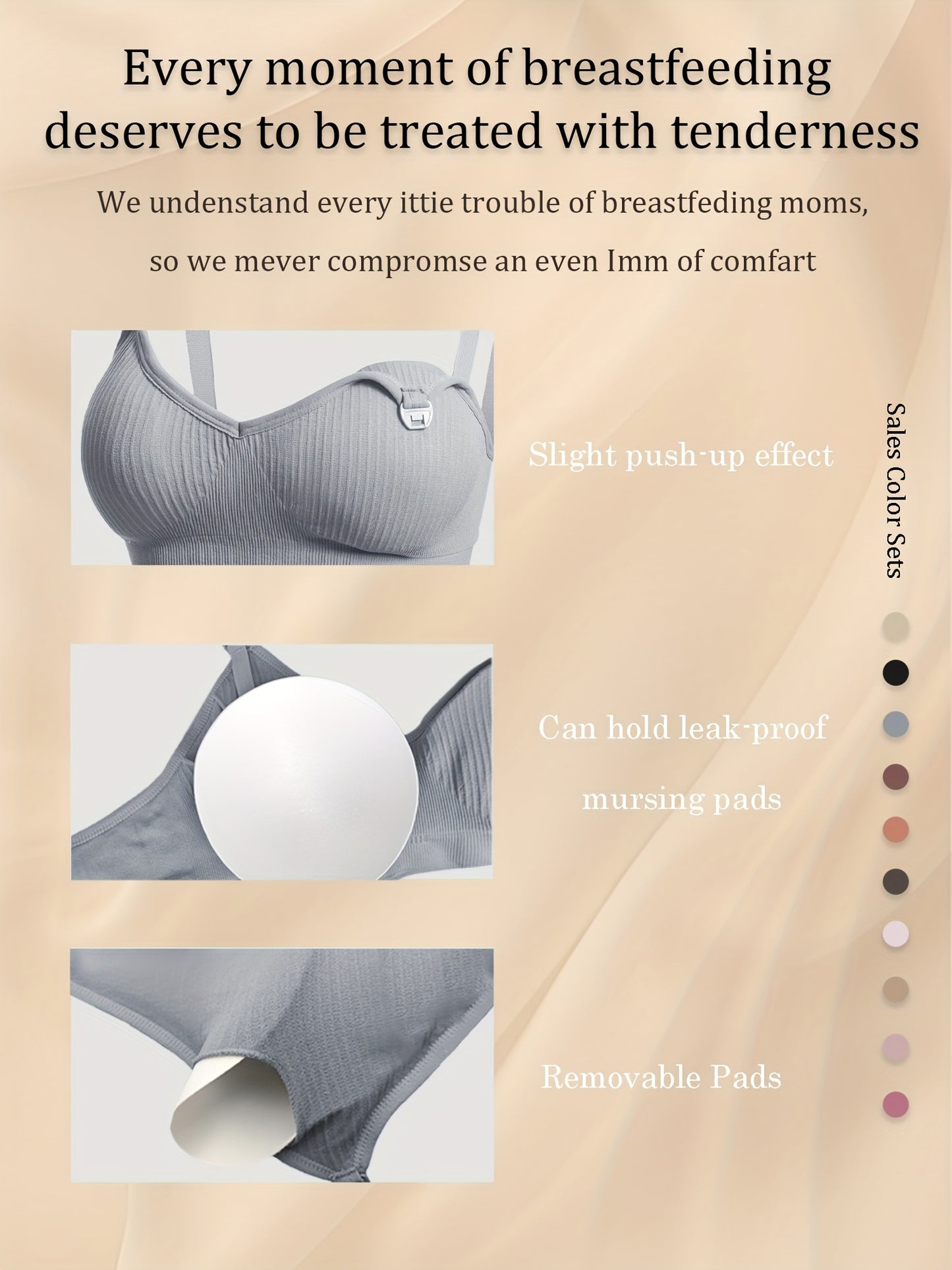 4pcs Sleep And Sports Dual Use Convenient Breastfeeding Anti Leakage Abdomen Control One Piece Seamless Fabric Suitable For Night Nursing Daily Sports