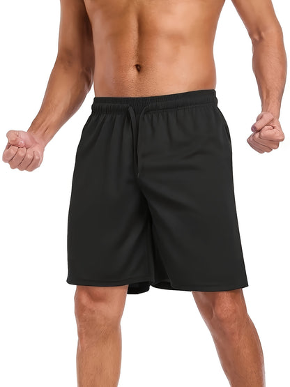 5pcs Men'S Quick-Dry Casual Sports Shorts. 2 Pockets with Drawstring Waist Adjustment. Machine Washable Loose Fit for Men and Women, Gym Shorts, Vibrant Leisure Wear, Elastic Comfort Belt, Durable Athletic Gear, Lightweight Breathable Fabric. Perfect for