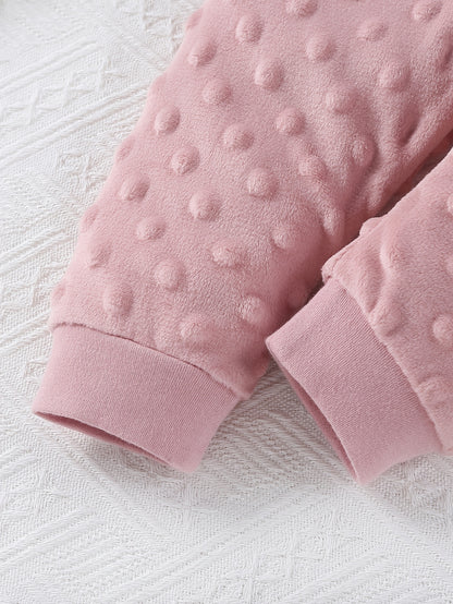 4pcs Autumn And Winter Baby Girl Triangular Jumpsuit, Cartoon Cute Bear Style Velvet Long-Sleeved Hair Tie Baby Girl Set Long Pants, for Outdoor