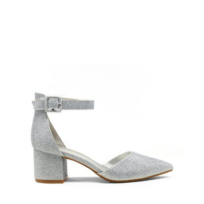 Pointed Toe Low Chunky Heels Pump Shoes Women Pumps with Ankle Strap