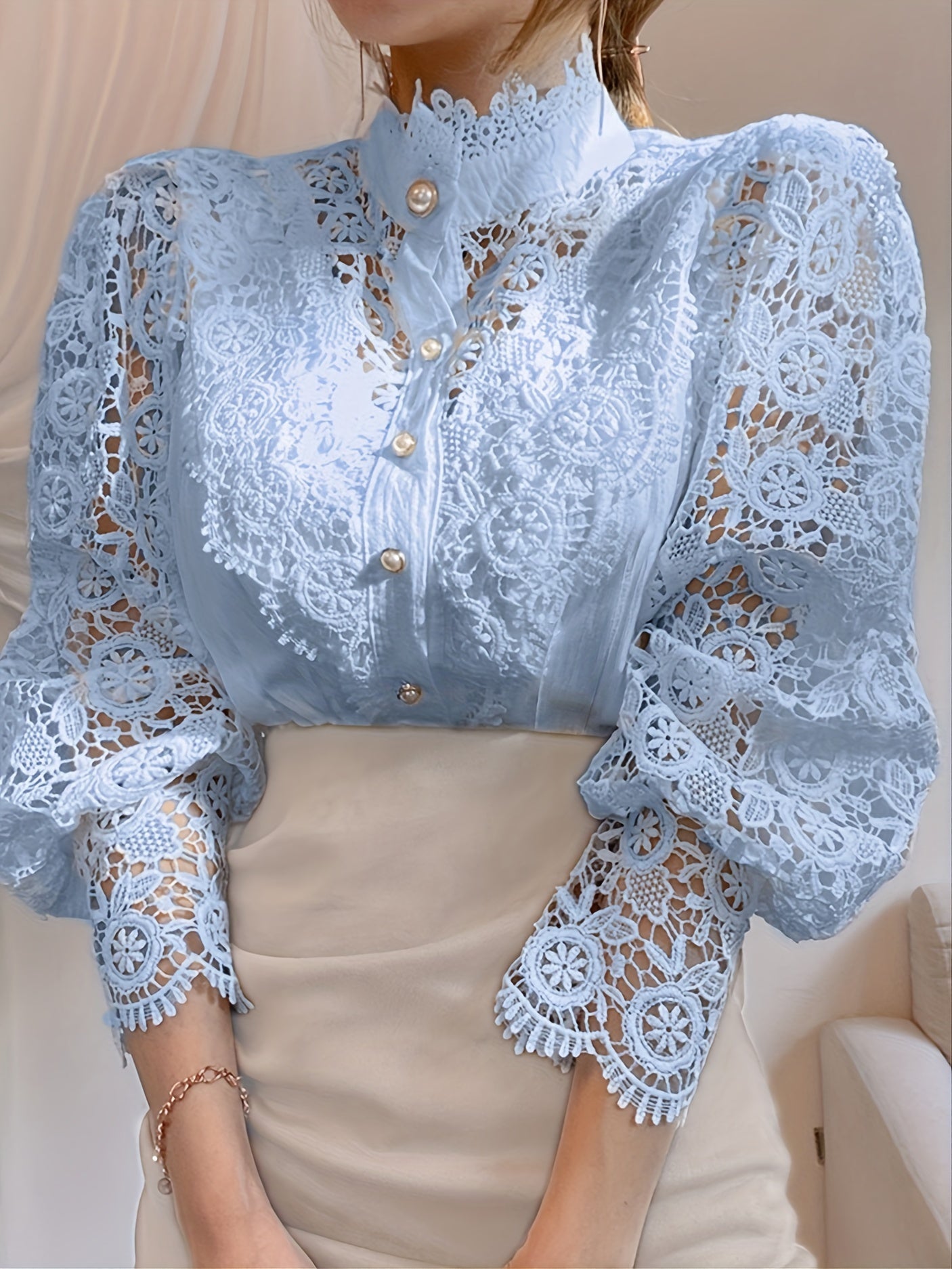 Women's Dark Green Lace Shirt - product view 22