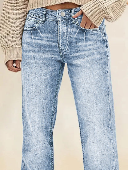 2026 Spring New Vintage High-Waisted Narrow Wide-Leg Jeans, Loose for Commuting, Women's Jeans