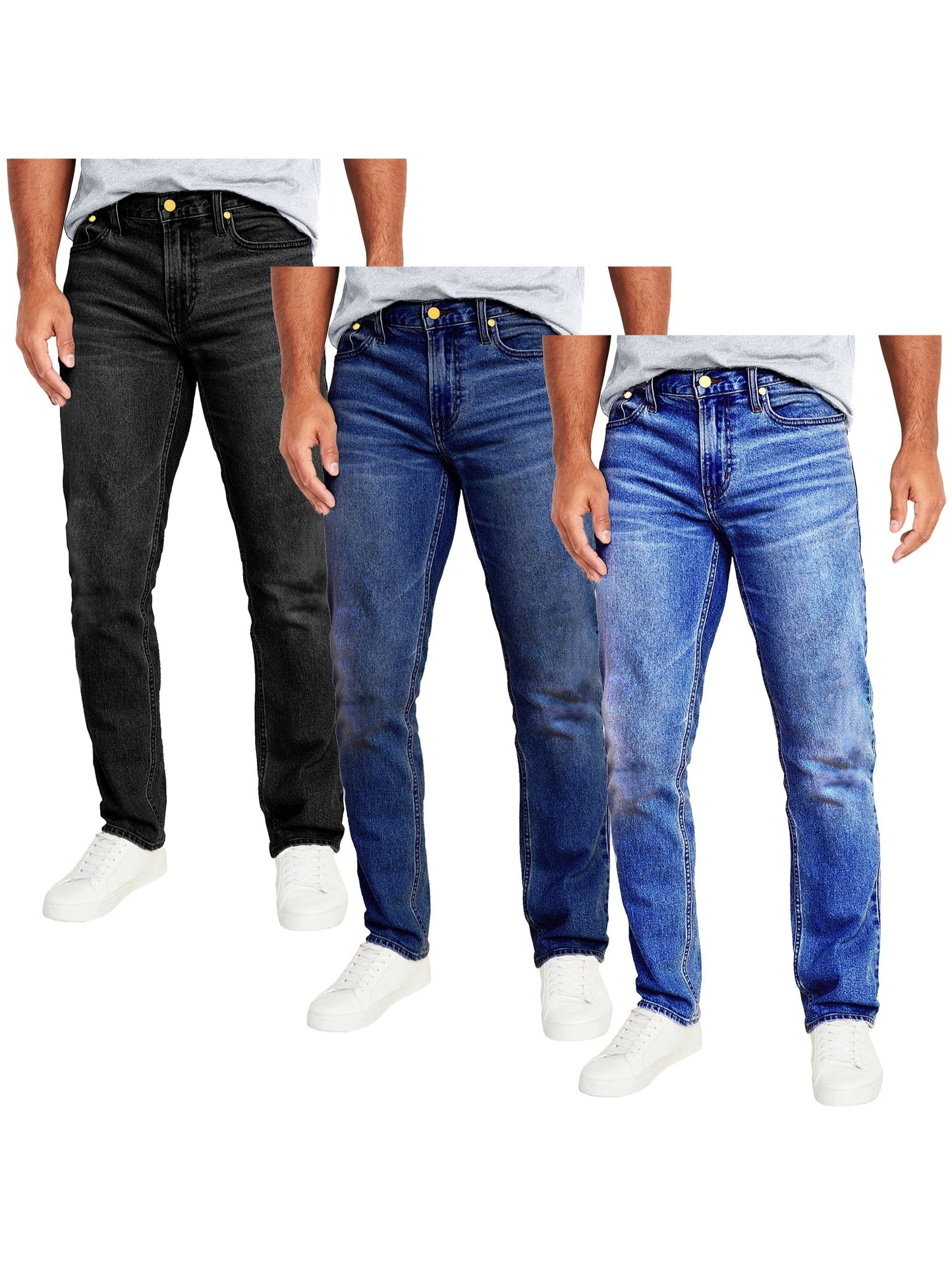 3-Pack Men's Flex Stretch Slim Straight Jeans
