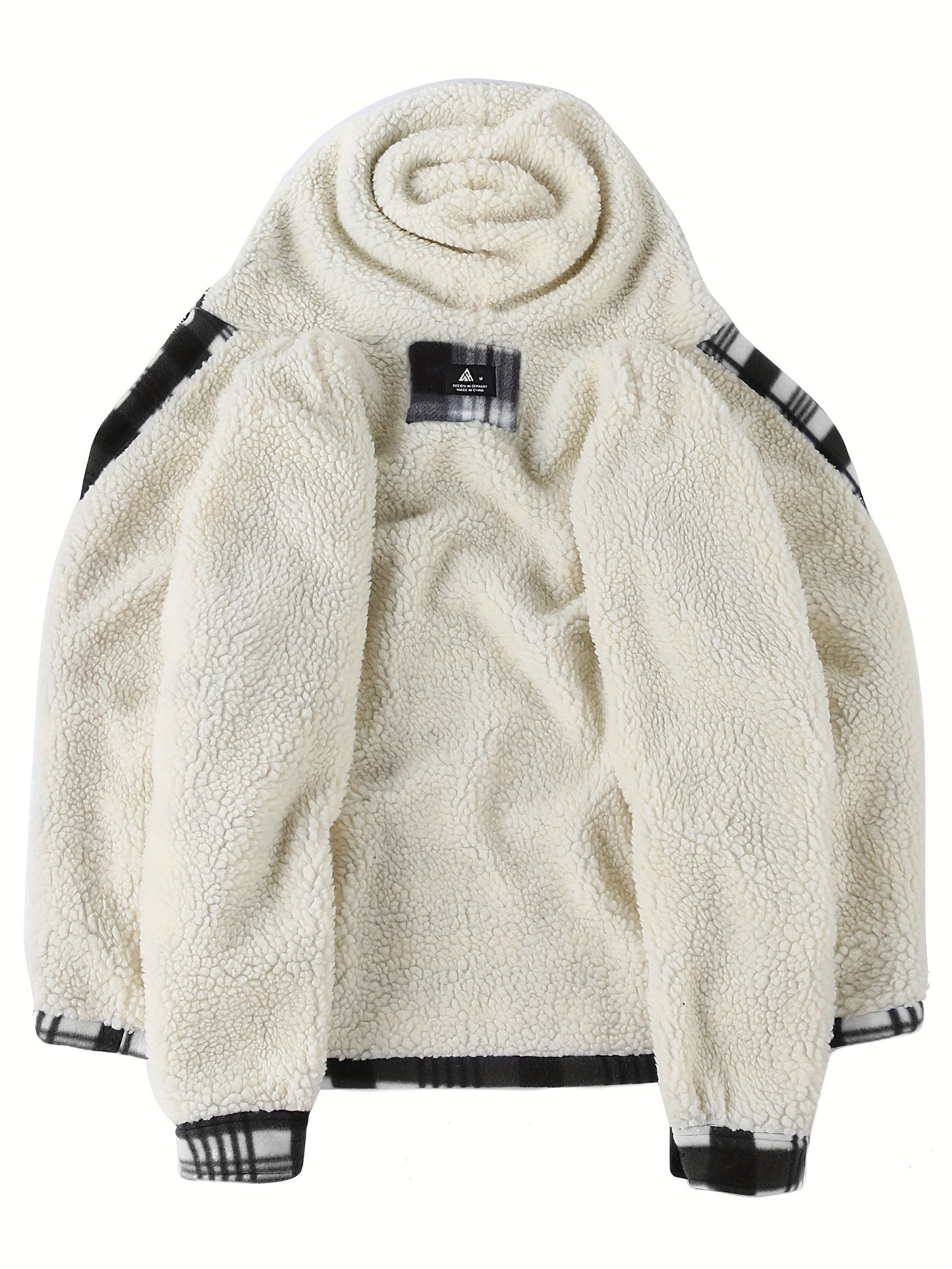 Men'S Heavyweight Fleece Hoodies Jacket - Full Zip Up Thick Sherpa Lined Flannel Plaid Shirt Jacket