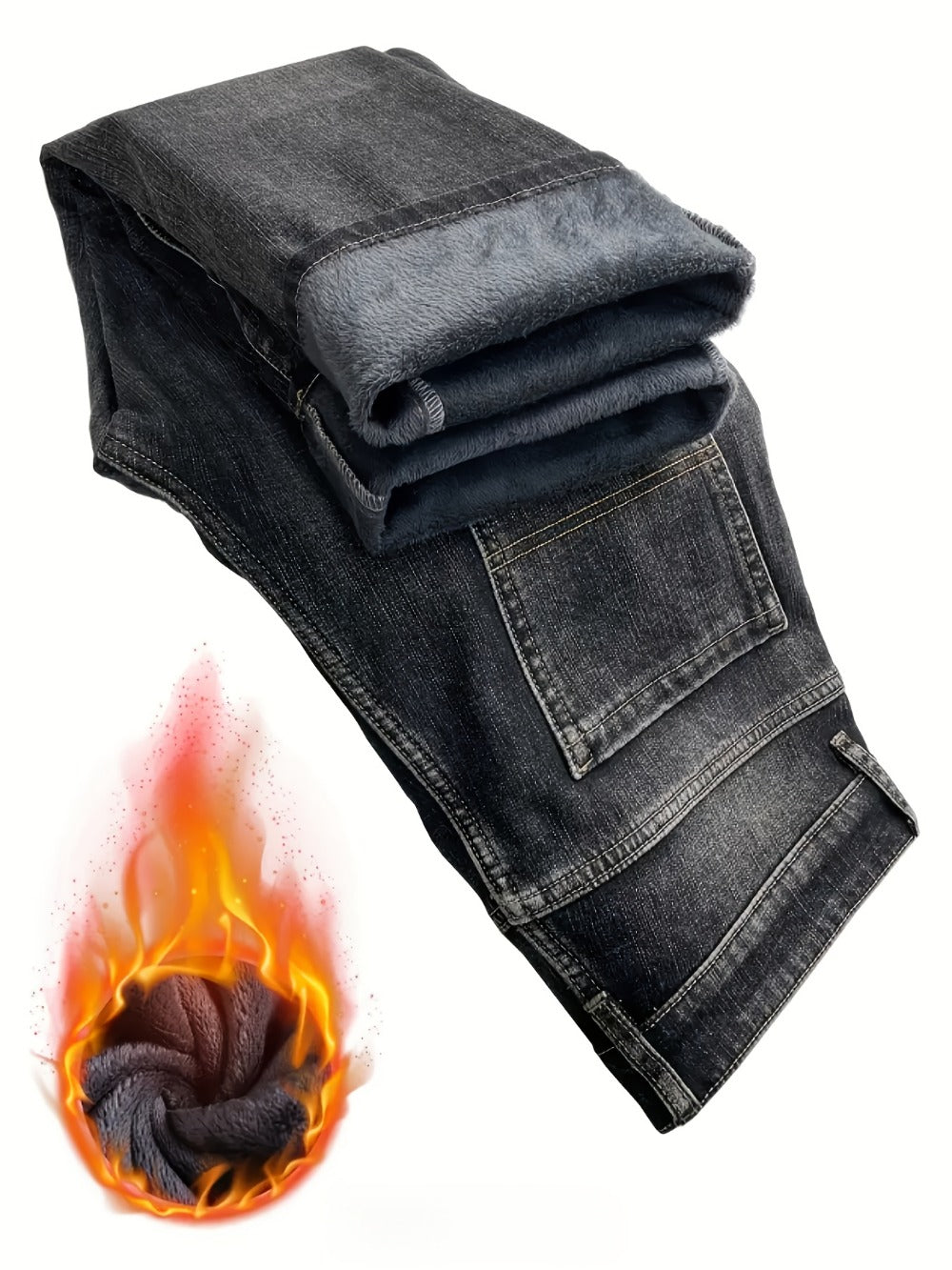 Men's Straight Leg Jeans - Classic Wash Clean Finish Streetwear 689061