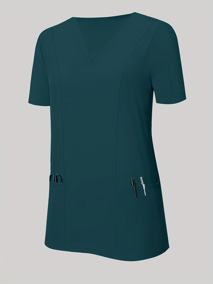 Women'S V-Neck Frosted Breathable Uniform Pocket Handwash Workwear Brush Handwear Top