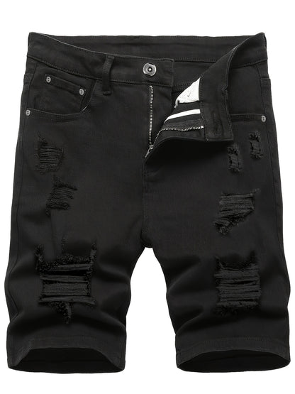3-pack Men'S Jeans - Trendy Ripped Denim Shorts - Stylish, Versatile, Slim Fit, Casual Pants - New - Perfect For Outdoor Camping And Sports
