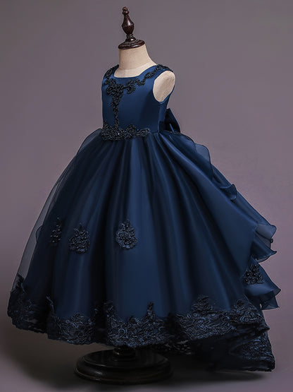 (Size Is Slightly Larger, Recommended To Purchase One Size Smaller Than Usual) Flower Dress Princess Puffy Tulle Dresses Bridesmaid Wedding Communion Birthday Party Pageant Maxi Prom Gown For Kids