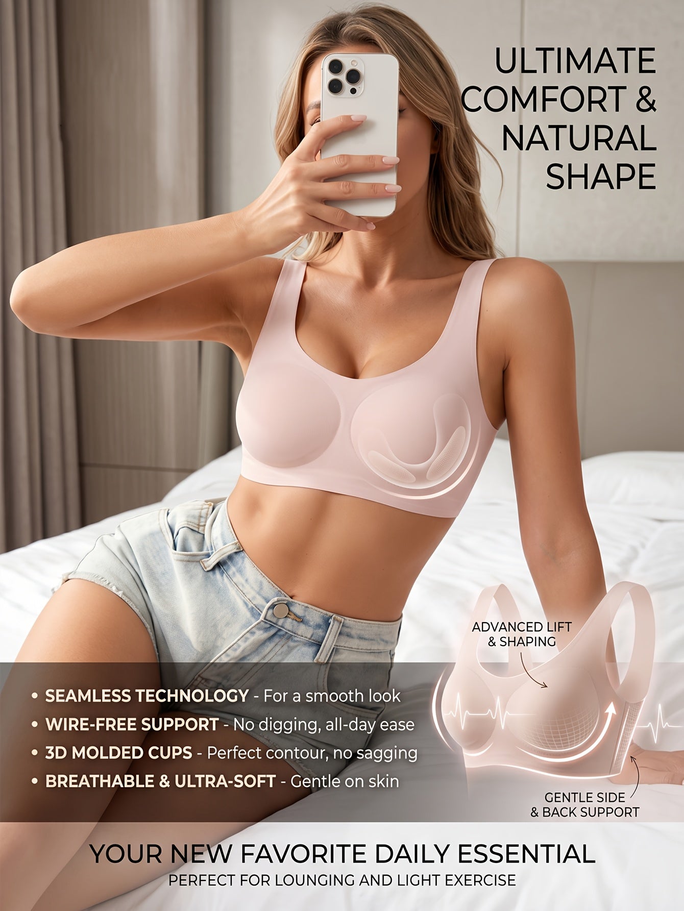Women's Mixed colors Knit Sports Bra - product view 8