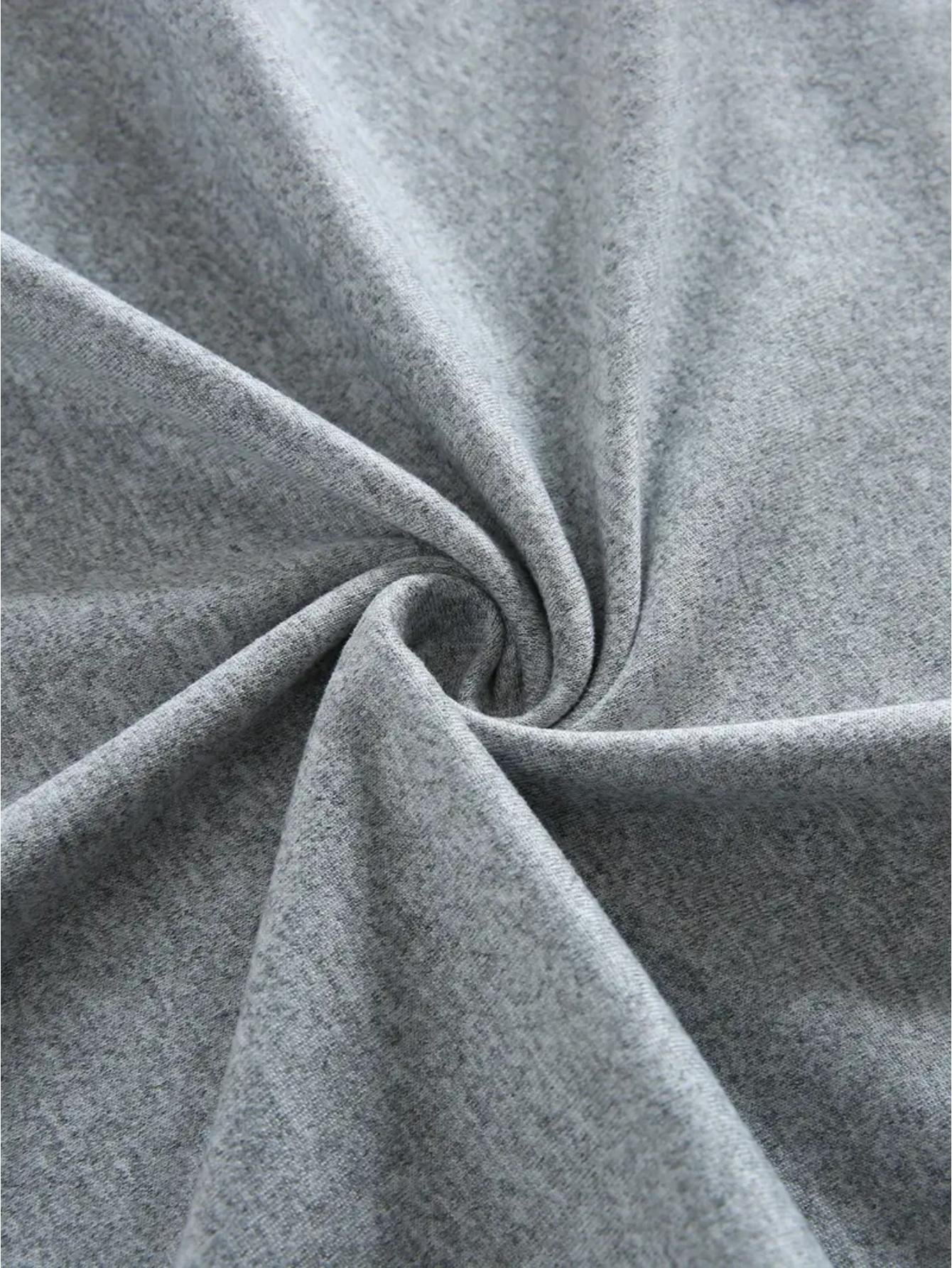 Light Grey Polyester Printed V-Neck Tank Top - product view 12