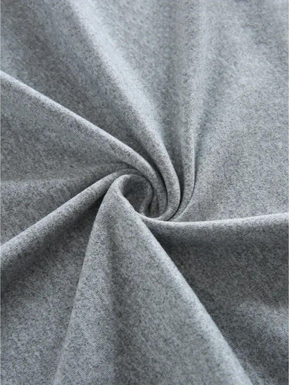 Light Grey Polyester Printed V-Neck Tank Top - product view 12
