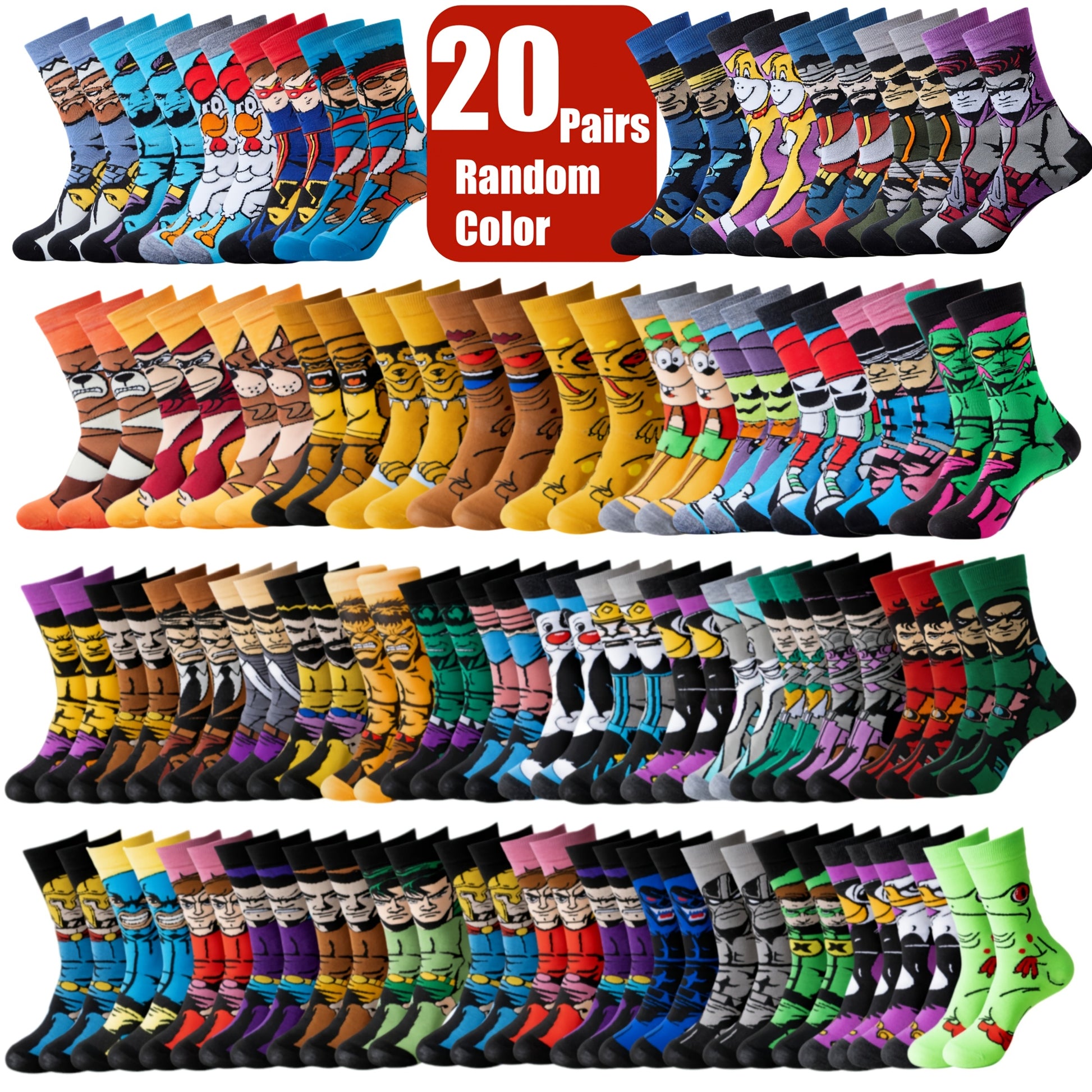 Random 5 10 12 20 22 Pairs Of Knitted Socks Novel And Fun Casual Unisex Solid - product view 4