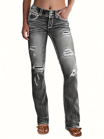Non-stretch Multi-pocket Design, Classic Zipper Button, Fashionable Casual Versatile Jeans