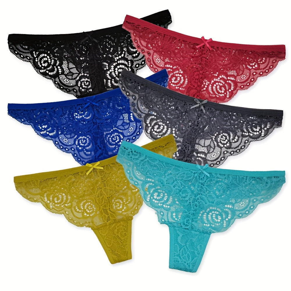 18pcs/ Pack Randomly Assorted Lace Mesh Ladies Thongs Panty