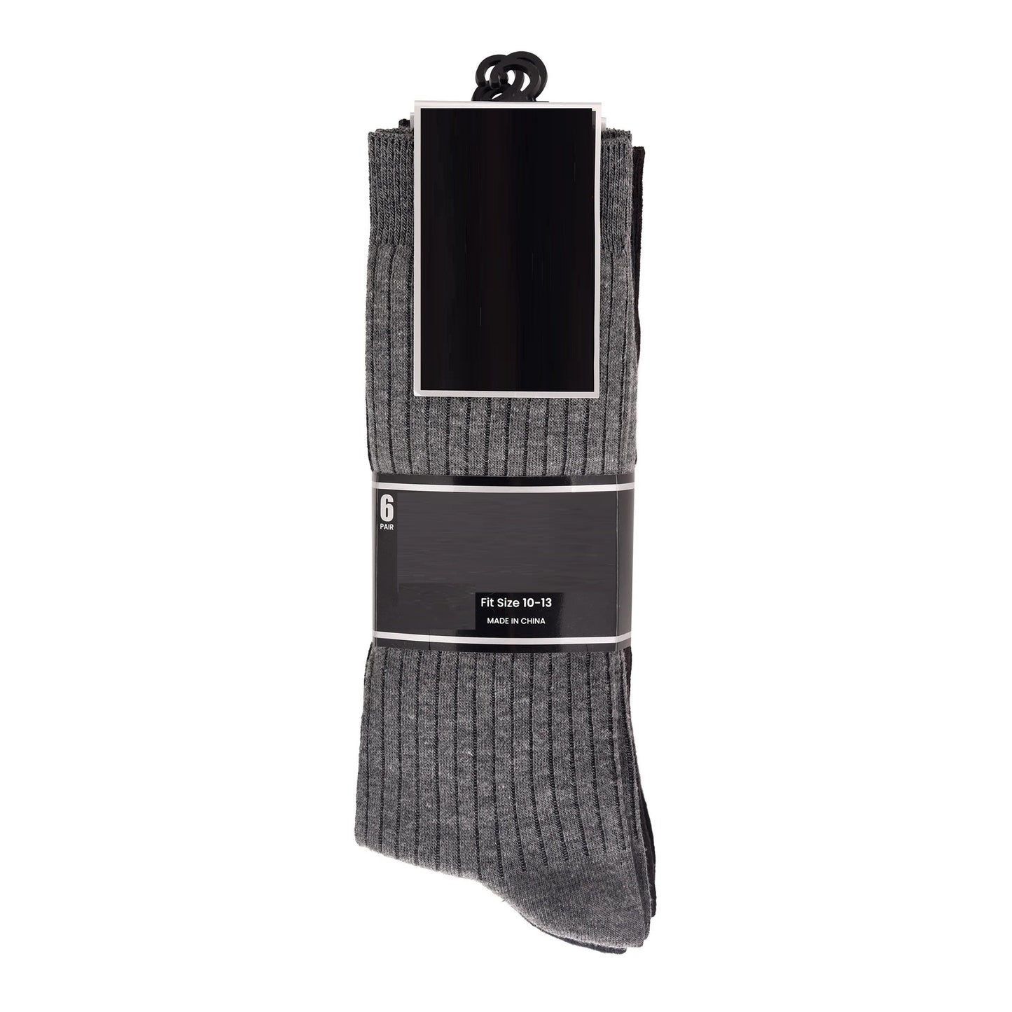 6 PAIRS MEN'S DRESS SOCKS IN BLACK