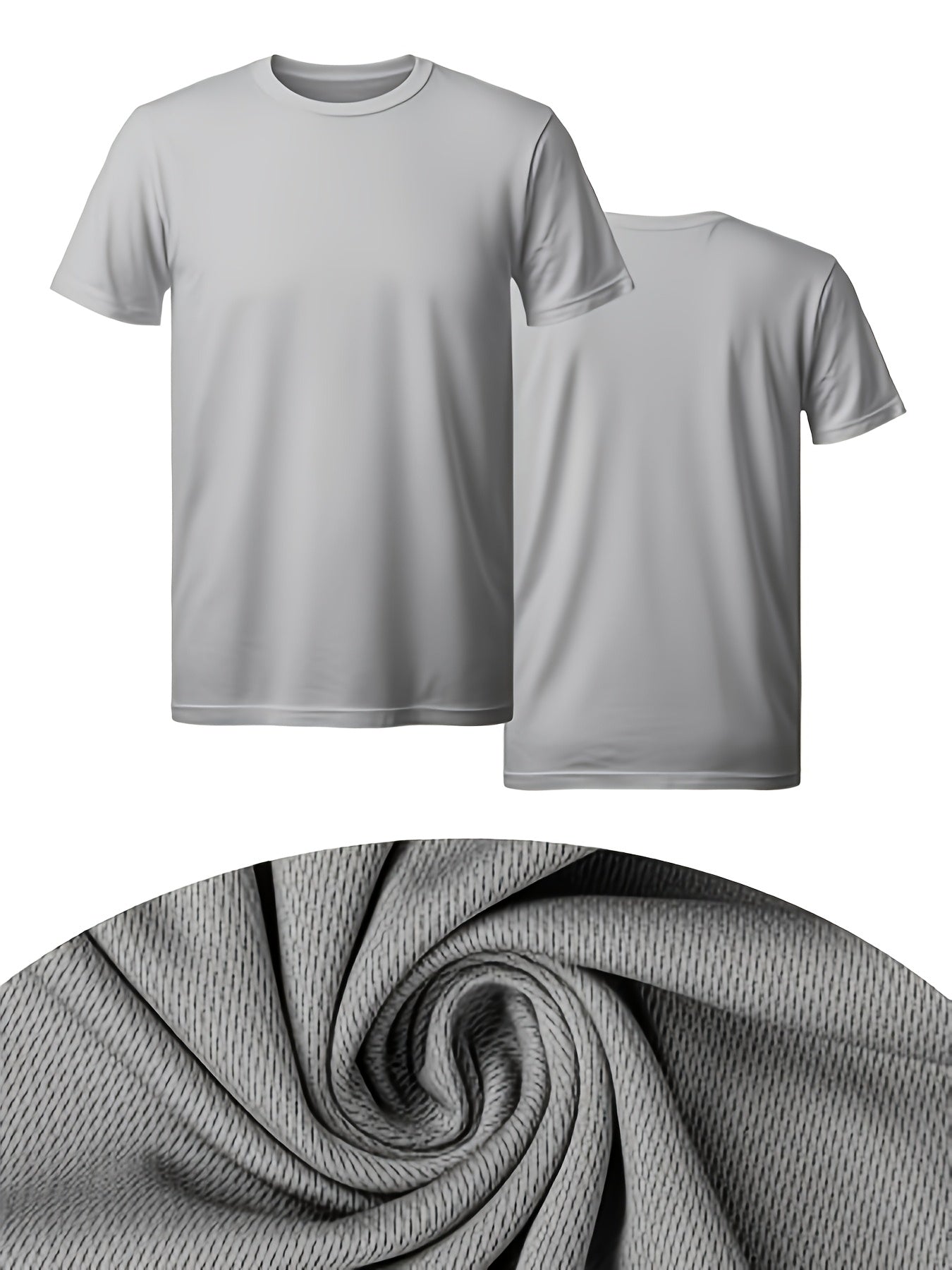 10pcs Men'S Quick Dry Breathable 100 Polyester Workout T Shirts Solid Color Crew - product view 3