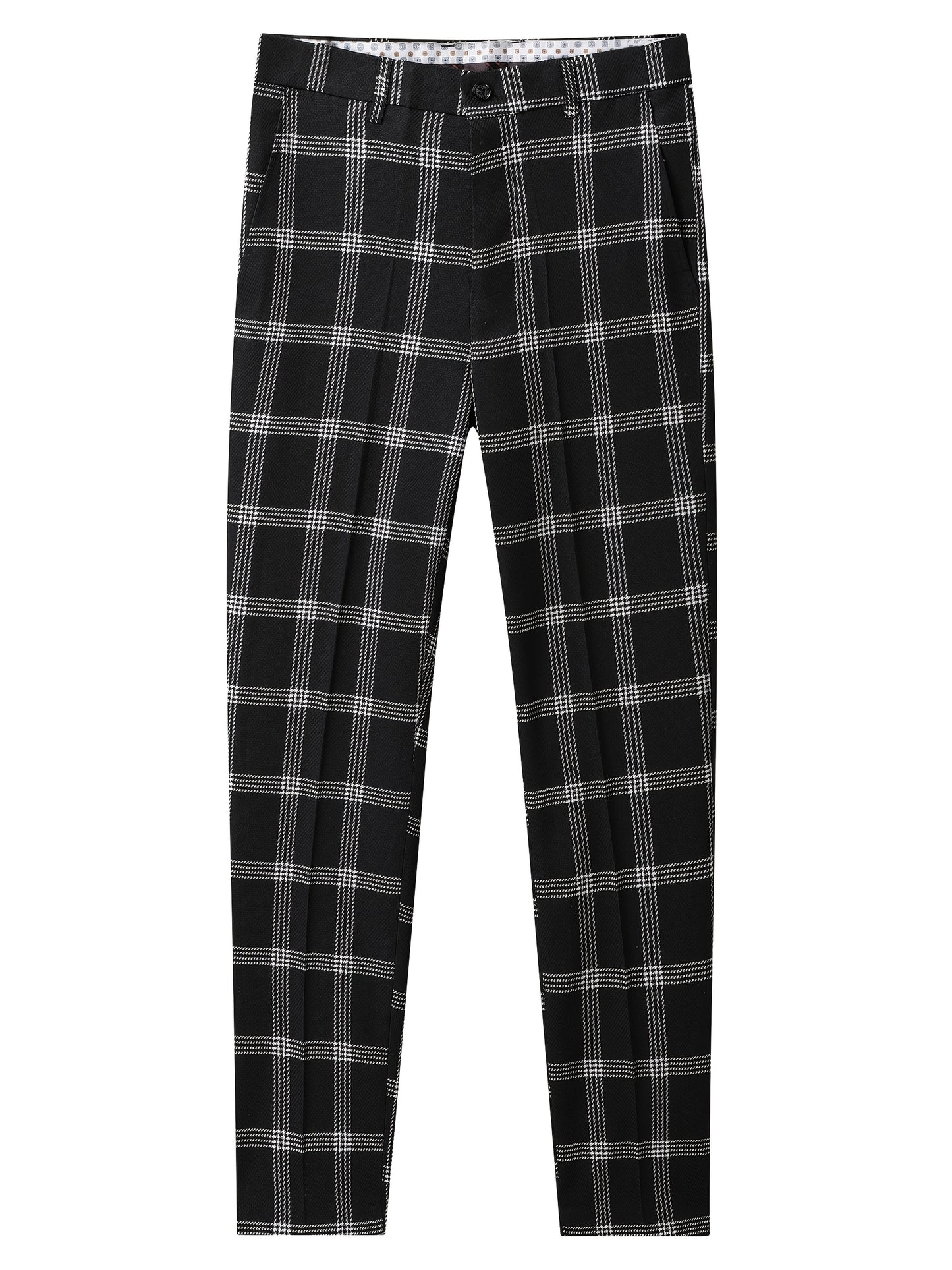 The Latest Men's Plaid Suit Two-piece Four-season Men's Size Slim-fit Two-piece Wedding Banquet Dress Business Casual