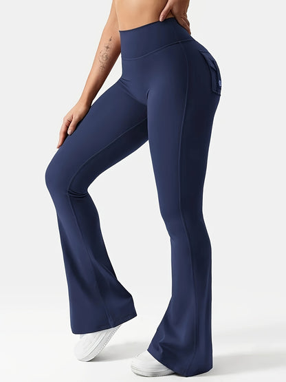 Women's Autumn Outfit 3pcs Set in Black, Gray, Green, and Black, Gray, Rose Red, Fashion Cargo Style Flared Pants, Women's Casual Flared Pants, High-Waisted Pocket Joggers, Cargo Style Peach Butt Pants, Quick-Dry Tummy Control Hip Lifting Long Flared