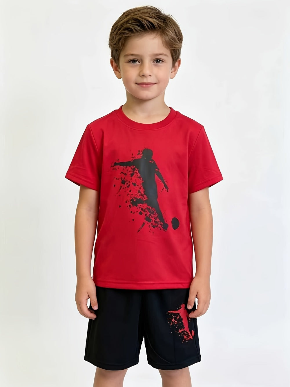 Boys' Printed T-Shirt & Shorts Set - 6-Piece 2101