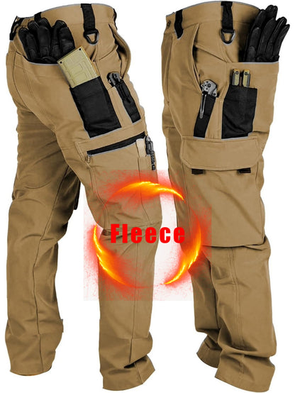 Men'S Fleece Lined Snow Ski Pants Windproof Softshell Tactical Pants Winter Outdoor Hiking Fishing