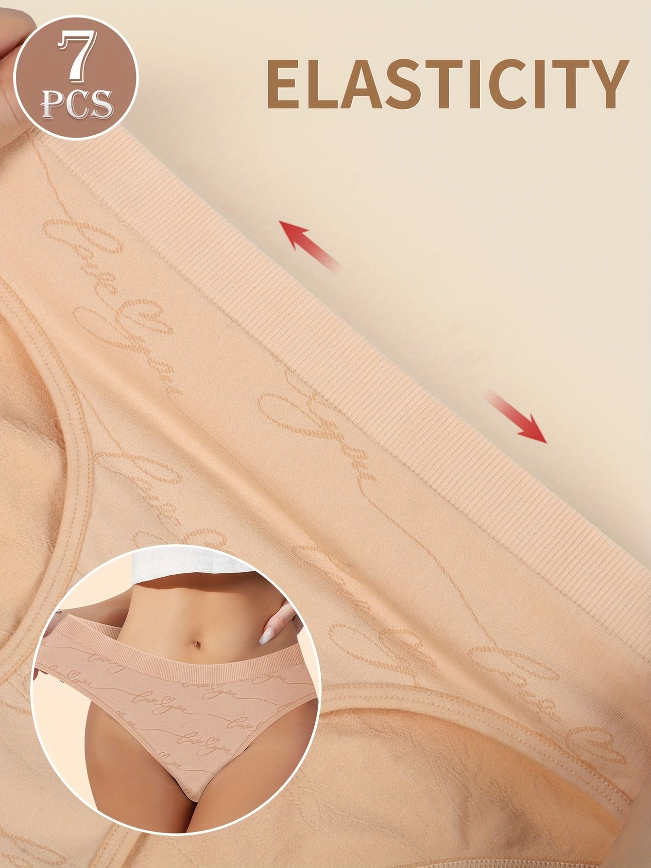 7pcs Women's Low-Waist Briefs, Sexy Panties with Butterfly Print, Elastic Hip-Hugging Design, Soft & Comfortable Everyday Underwear for Various Occasions