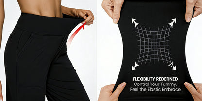 2pcs Women's High Waist Solid Color Wide Leg Pants with Double Pockets, Butt Lifting Slim Fit Trousers, Lightweight Breathable Skin-Friendly Fabric, Versatile for Office Work Daily Streetwear