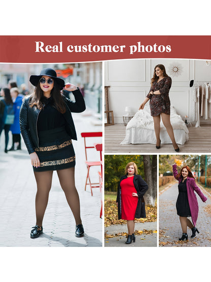 1pc Women's Winter Plus Size Warm Pantyhose - Autumn And Winter Fleece-lined Leggings, Soft Stretch, High-waisted Design, Translucent Slim-fit Tights - For Women - Suitable for Fall & Winter - Perfect Gift for Fashionable Ladies