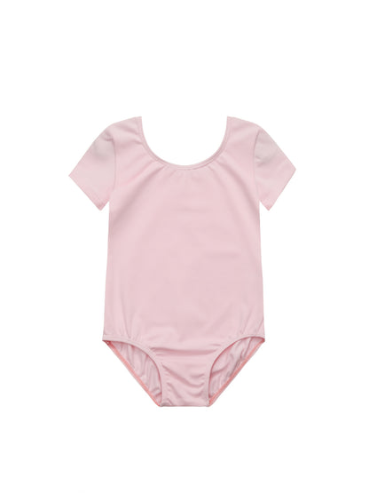 Toddler Girls Ballet Leotard, Short Sleeve Round Neck Dance, Perfect for Outdoor