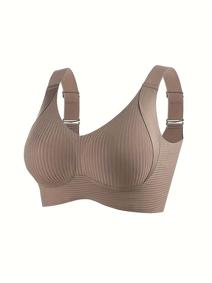 Set of 2 Women'S Wireless Bras - Soft, Sleek Design, Complete Coverage, Anti-Sag Support, Ribbed Nylon Material, Hand Wash Or Dry Clean, Streamlined Shape, High Support, Stylish Neckline
