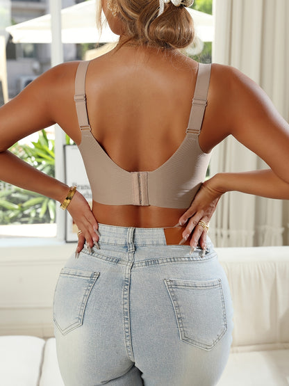 Set of 2 Women'S Wireless Bras - Soft, Sleek Design, Complete Coverage, Anti-Sag Support, Ribbed Nylon Material, Hand Wash Or Dry Clean, Streamlined Shape, High Support, Stylish Neckline