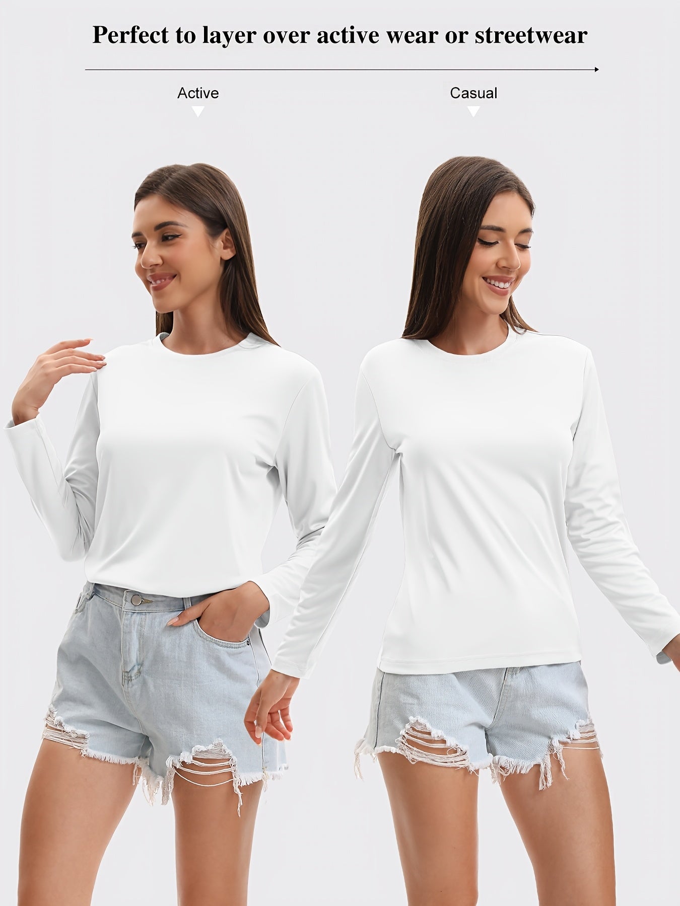5pcs Women's Quick-drying And Breathable Long-sleeved T-shirt Set, Basic Base Layer for Training, Moisture-wicking, Women's S Tops, Suitable for Casual Attire.
