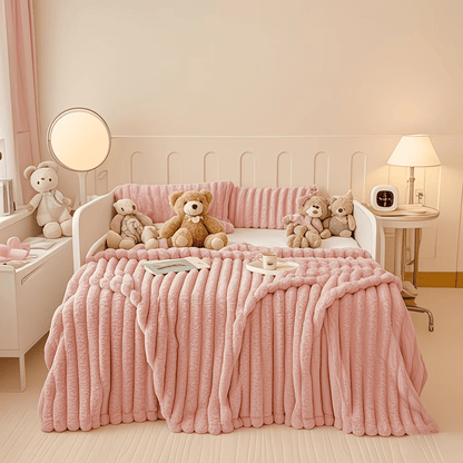 Luxury Plush Imitation Rabbit Fur Blanket - Ultra-Soft, Lightweight, Material Safety Kids Blanket, Multi-Color, Ideal for Bedcouch, Travel, Camping, Homegoods, Cozyvibes, Room, Best Gifts for Easter Sunday And Mother'S Day