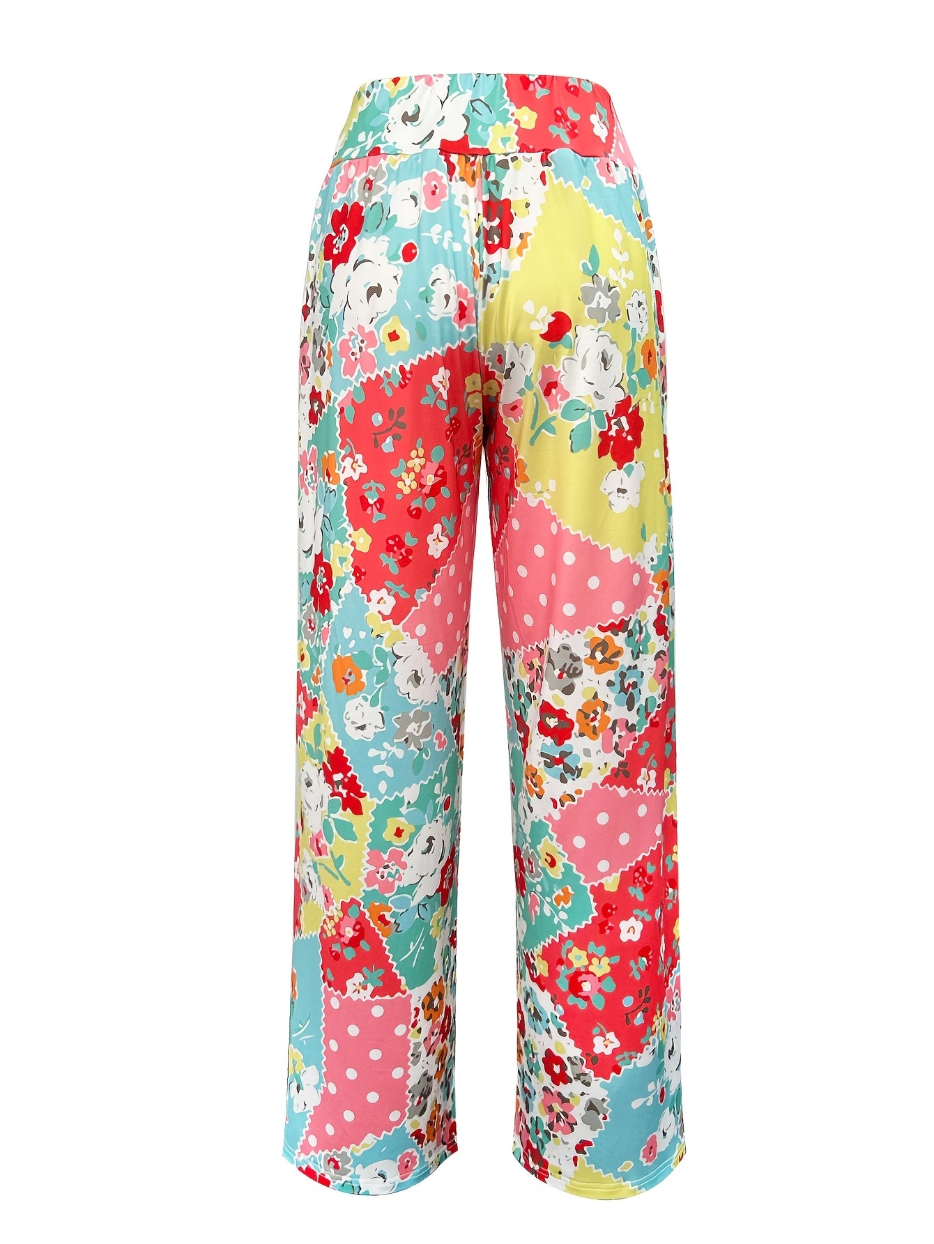 Women'S Summer New Casual Small Floral Patchwork Cute Women'S Loose Long Pants