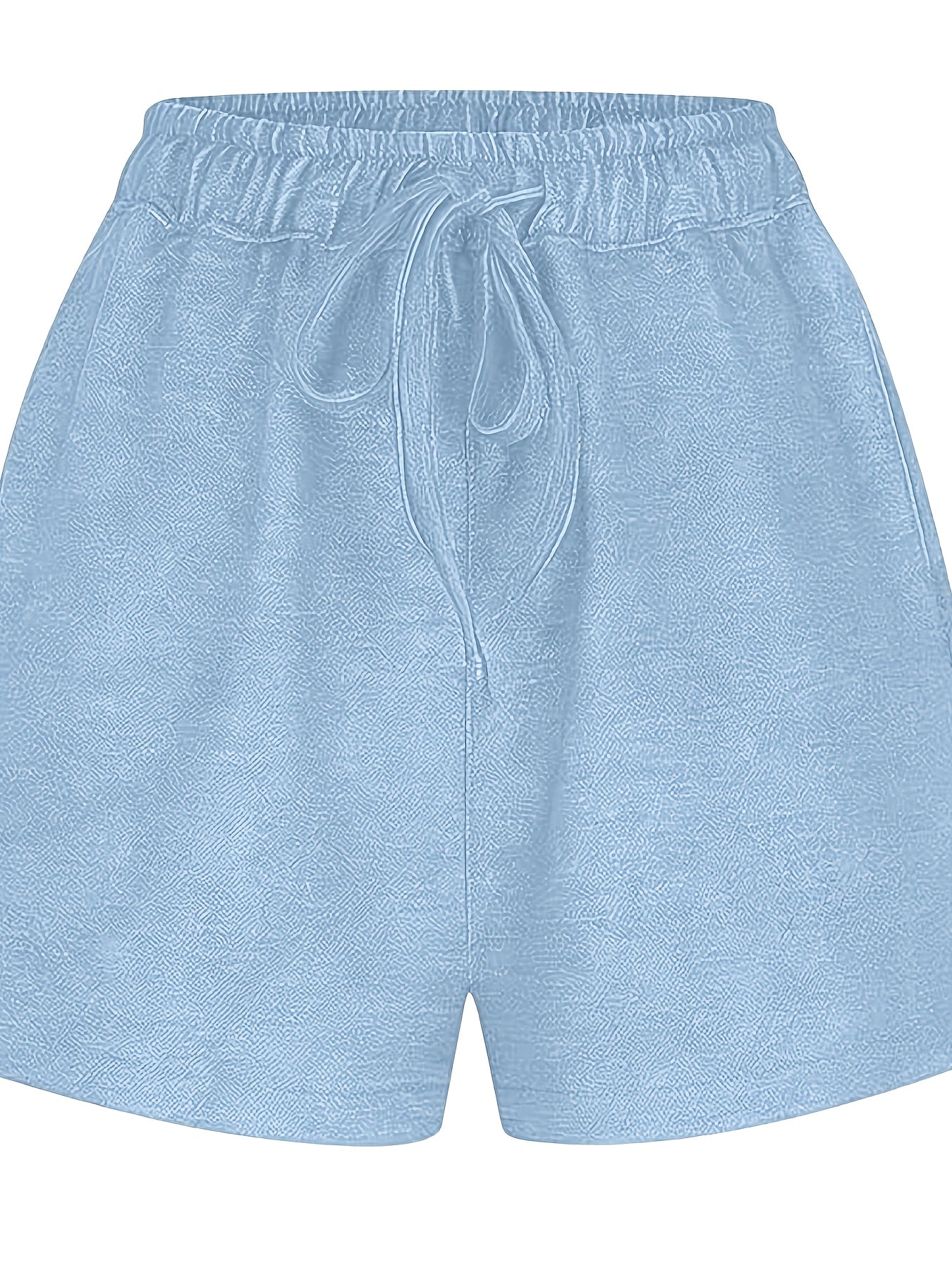 Loose And Stylish Casual Shorts, Solid Color with Elastic Waist, Five-pocket Jeans Shorts