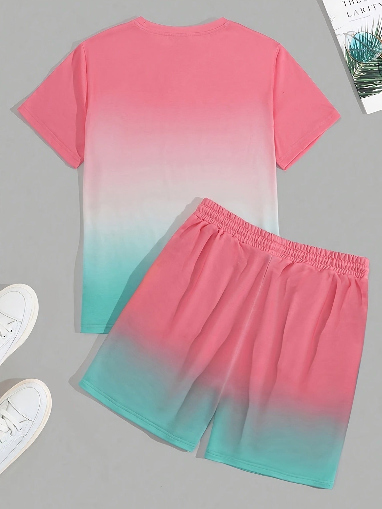 2026 Men's casual crew neck T-shirt and shorts 2pcs set, slightly stretchy, regular fit, summer sweatshirt, Game Day Outfit, Football Fan Gear for All Fans