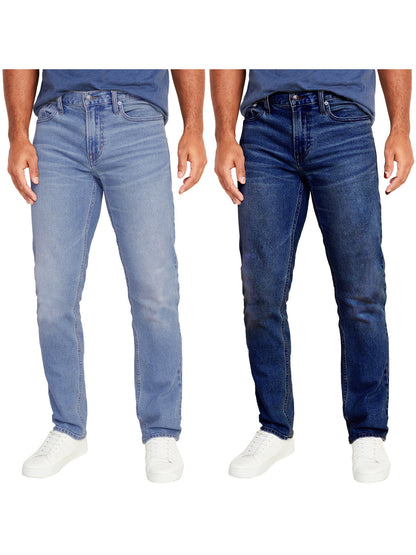 2-Pack Men's Flex Stretch Slim Straight Jeans (31" Inseam)