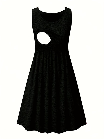 Women'S Maternity Casual Nursing Dresses Sleeveless Comfy Breastfeeding Dress