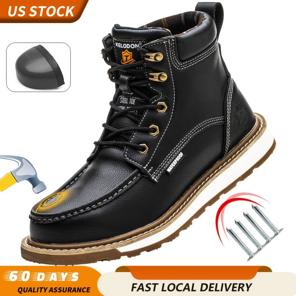 Men's Work & Safety Boots - Steel Toe Protection & Non-Slip Sole 732389