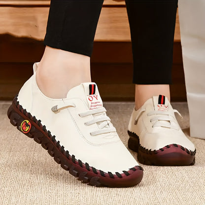 Women's Handmade Oxfords - Breathable Lightweight Lace-Up & Slip-On Low-Top Sneakers with Non-Slip Sole, Soft Insoles Suitable for Casual Casual Attire, Office, Walking Shoes - Cushioning for, Women Shoes
