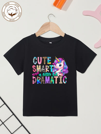 Girls' Unicorn T-Shirt - Short Sleeve