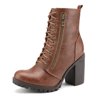 Women's Stylish Fashion Comfortable Chunky Heel Ankle Booties