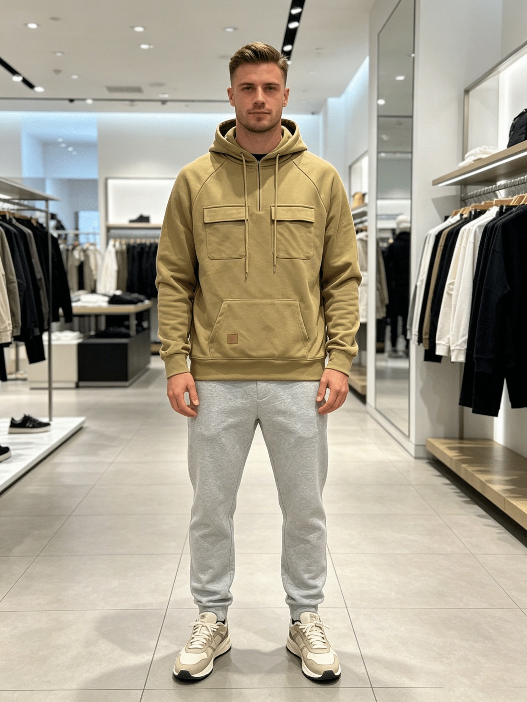 Men's Black Polyester Hoodie - product view 18