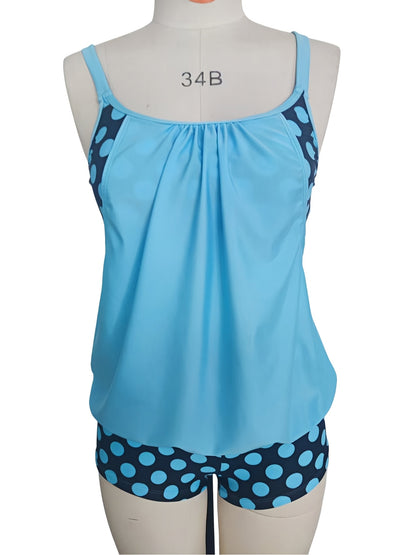Women'S Swimsuit, Beach Suit, Summer Beach Holiday Vacation, Fashionable, Elegant, Exquisite Printed Vest Style Tankini Swimsuit Set