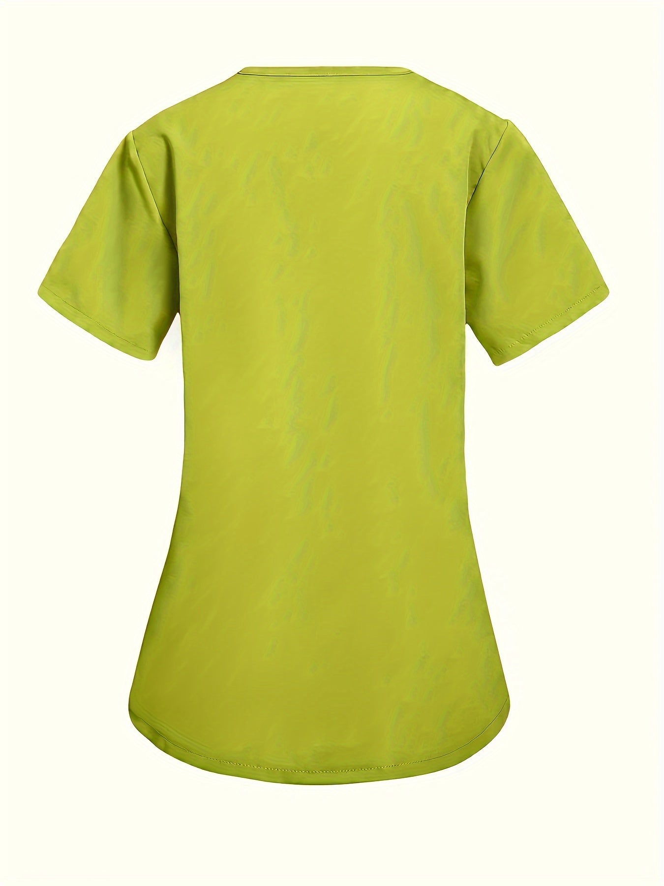 Fashion Casual V-neck Women's Work Clothes Care Comfortable Sweat-absorbing Brush Clothes Set, Fashion Short-sleeved Beauty Salon Medical Wash Clothes Work Clothes