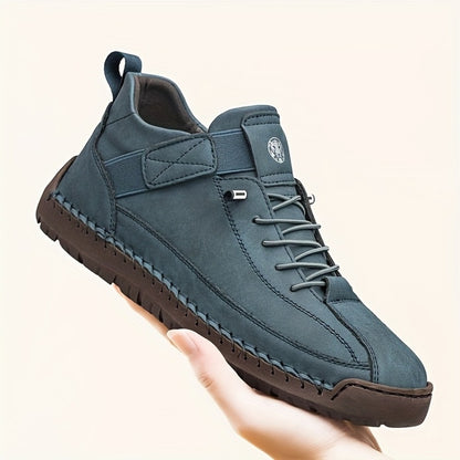 Men's High-Top Casual Ankle Boots - Elastic Closure and Rubber Sole