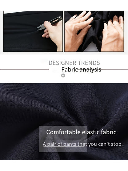 2pcs Set of Women'S Elegant Solid Color Slanted Pocket Straight Leg Pants, Suit Pants, Women'S Work Pants, Office Wear, Solid Color, Machine Washable