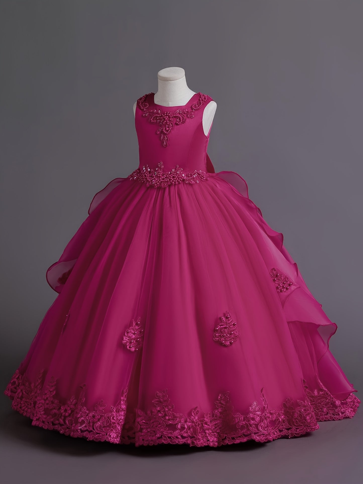(Size Is Slightly Larger, Recommended To Purchase One Size Smaller Than Usual) Flower Dress Princess Puffy Tulle Dresses Bridesmaid Wedding Communion Birthday Party Pageant Maxi Prom Gown For Kids