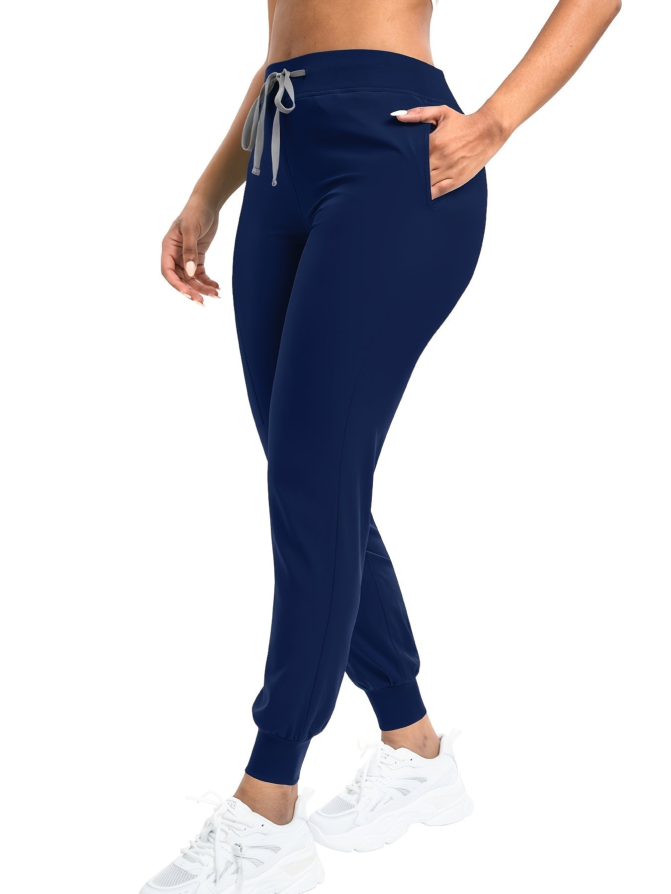 [Scrub Suit Set] Scrub Suit Set For Women Modern V-Neck Top T-Shirt & Tapered Leg Jogger Pants With Drawstring 2pcs Set Nursing Uniforms Set Suitable For Pet Hospitals, Dental Clinics, Nursing Work, Etc
